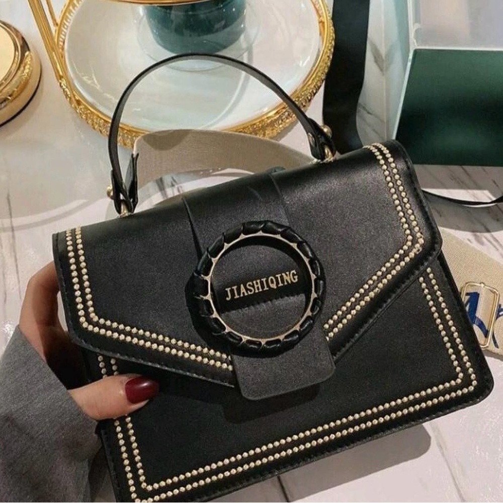 Black and Gold Women's Handbag